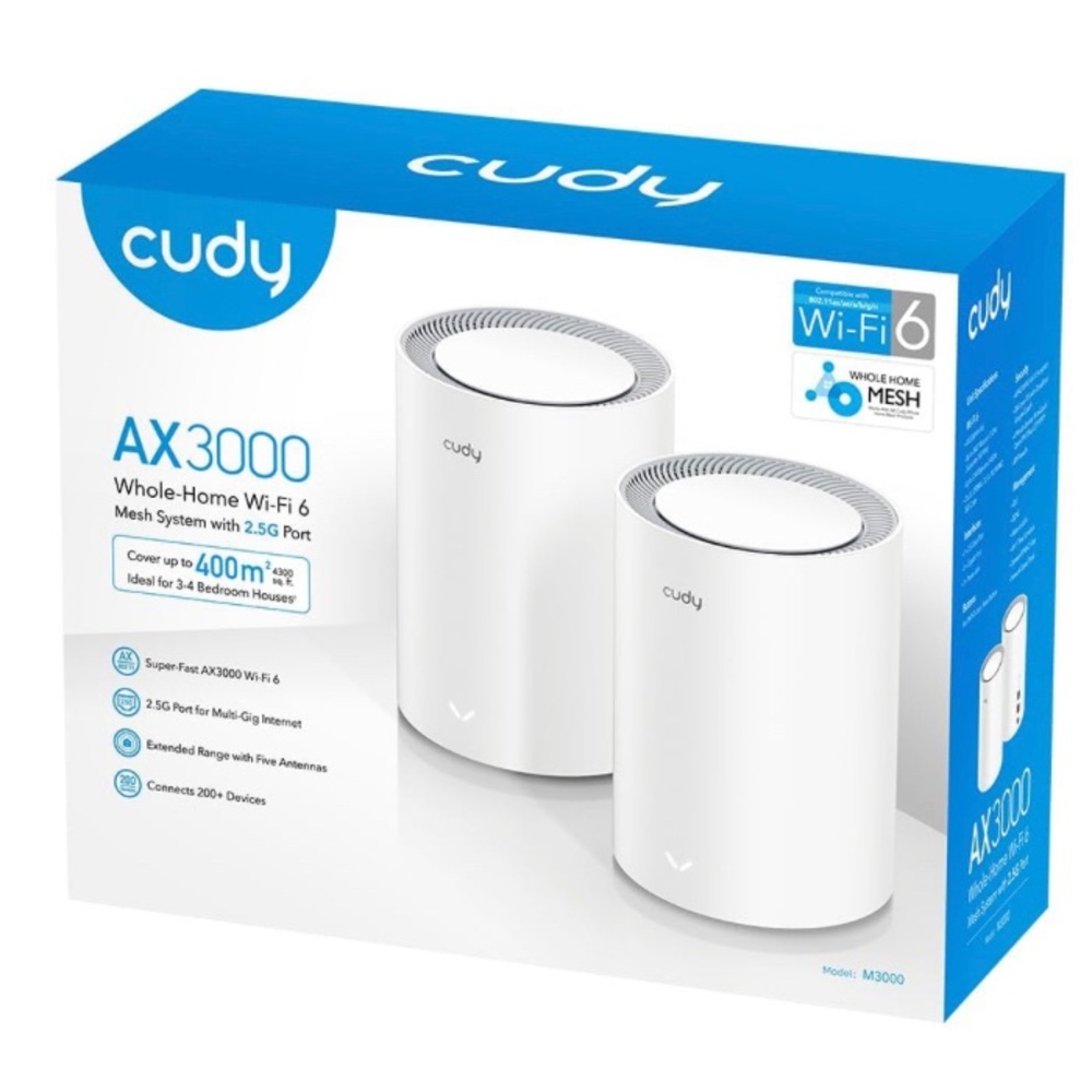 NEW Cudy AX3000 Wi-Fi 6 Whole Home Mesh System 2 Pack Support up to 200 Devices